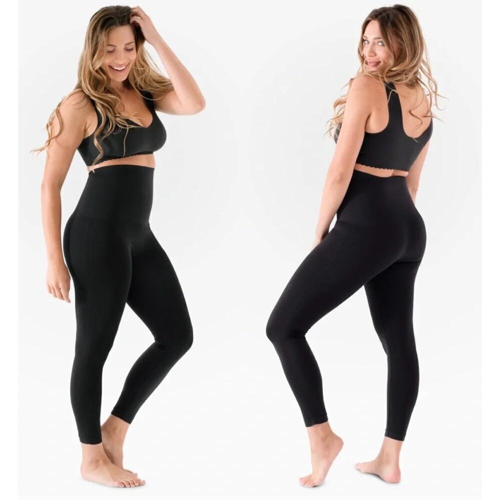 Belly Bandit Mother Tucker Postpartum Shapewear Compression Leggings Black Small